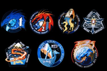 CREW DRAGON PATCHES MISSIONS 1 THRU 8